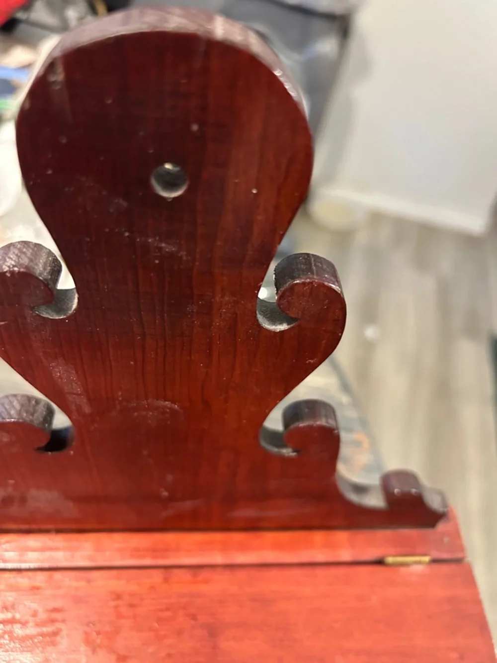 Mahogany-Finish Wooden Wall Shelf - Classic Home Wall Decor